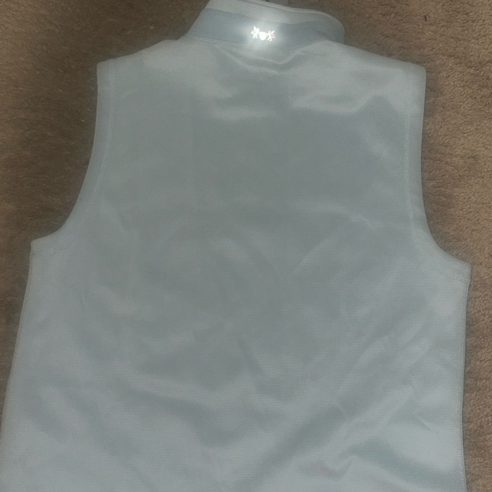New Hickey Freeman NWT Men's Large 1/4 Zip Vest Lite Blue Mini Stripe - Picture 7 of 9